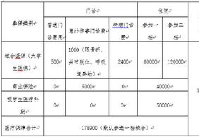 重庆大学生医保多少钱一年？